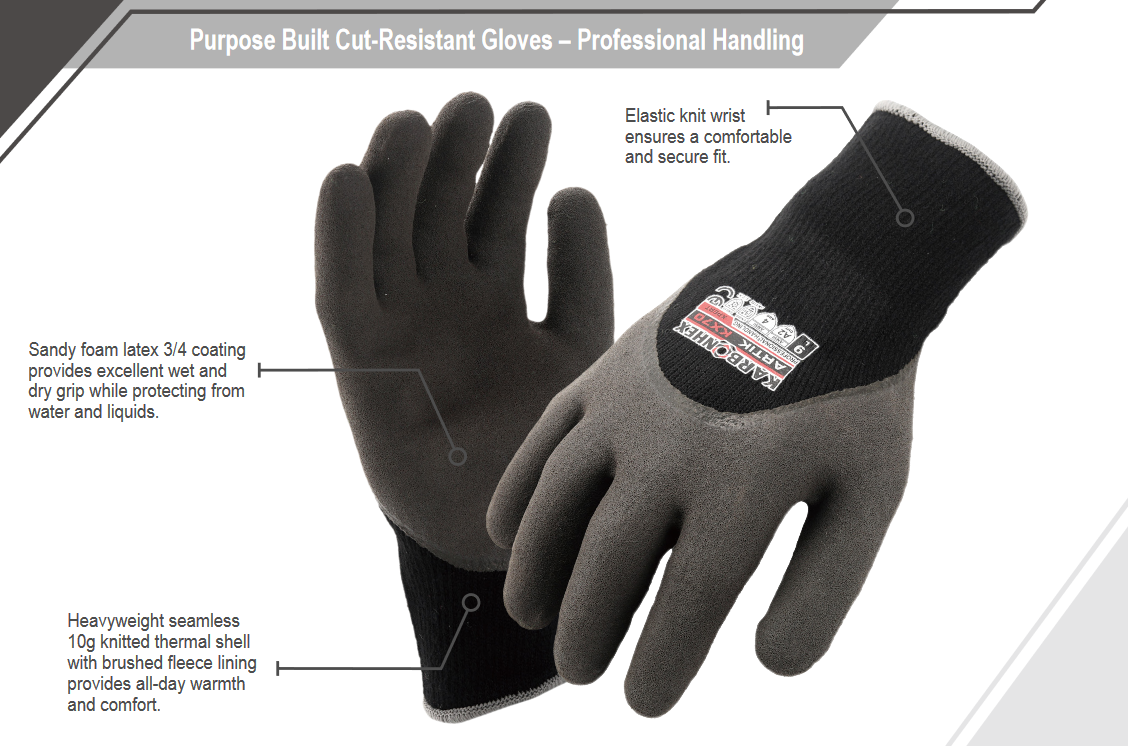 C24465 SW Safety® Karbonhex® KX70 3/4 Latex Coated Thermal Cut Gloves